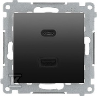 ŁADOWARKA 2XUSD C+A 30W ANTRACYT SIMON5