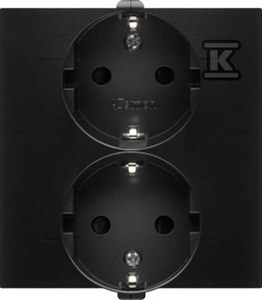 GN.SCHUKO 2-KR.ŚRUBA CZARNY SIMON54