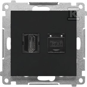 GN.1-KR.HDMI+RJ45 K.6 CZARNY MAT