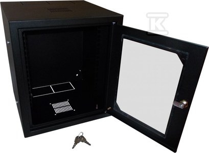 SZAFA NAŚĆ. 10" 6U 300, SZKŁO, CZARNY