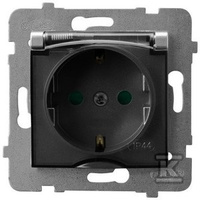 GN.1-KR.SCHUKO IP44 PRZE.TRA.SREBRO ARIA