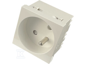 GNIAZDO ELE. 45X45 BIAŁE 2P+Z