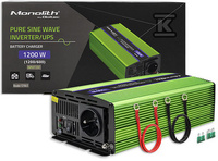 PRZETWORNICA UPS/600W/1200W/12V NA 230V/
