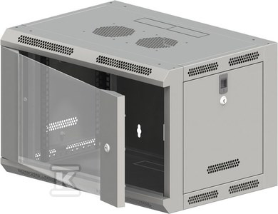 SZAFA NAŚĆ. 19" 9U 6X6, SZKŁO,SZARY