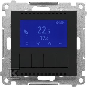TERMOSTAT PROG.WYŚ. CZARNY MAT SIMON55