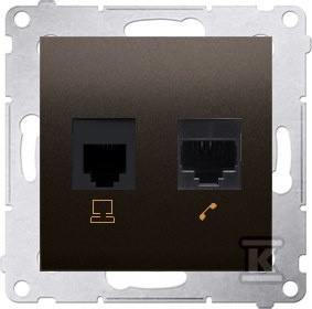 GN.KOMP.RJ45+TELEF.RJ12 BRĄZ SIMON54
