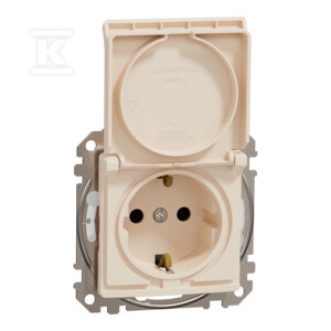 GN.SCHUKO PRZ.IP44 BEŻ SEDNA DES