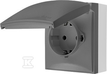 GN.1-KR.Z/U SCHUKO IP44 SZARY AQUACLICK