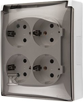 GN.4-KR.SCHUKO IP44 TR.BIAŁY AQUACLICK