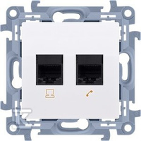 GN.RJ45 KAT6+TELEF.RJ12 BIAŁE SIMON10