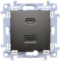 ŁADOWARKA 2XUSD C+A 30W CZARNY SIMON10