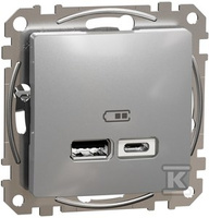 GN.USB 2,4A ALU SREBRNE SEDNA DES