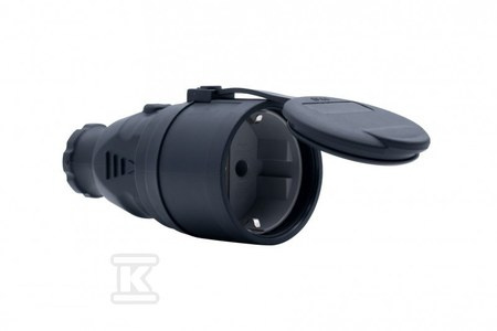 GN.GUMOWE NOVA230 16A IP44 SCHUKO CZARNE