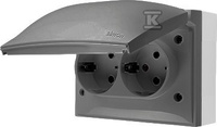 GN.2-KR.Z/U SCHUKO IP44 SZARY AQUACLICK