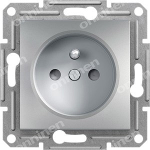 GNIAZDO 2P+PE Z PRZESŁ. BEZ RAMKI, ALU