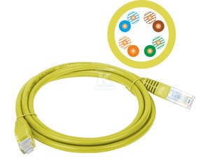 PATCH-CORD U/UTP KAT.5E PVC 3.0M ŻÓŁT