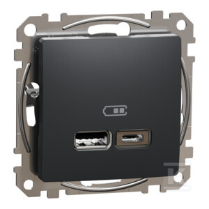 GN.USB 2,4A CZARNY ANTRACYT SEDNA DES