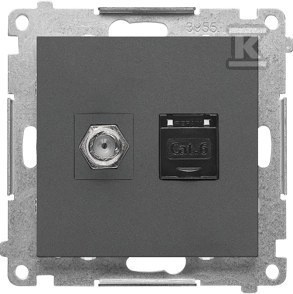 GN.ANTE."F"+RJ45 K.6 GRAFIT.MAT SIMON55