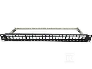 PATCH PANEL PUSTY 24 PORTY 1U PODPORA