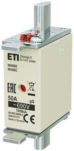 WKŁADKA NH000 GG 50A/690V