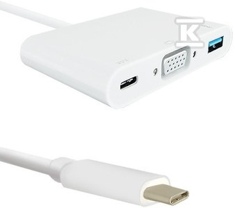 HUB 3.1 3W1/USB 3.0/VGA/USB-C 3.1 PD