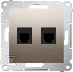 GN.TELEF.RJ12 2-KR.MOD.ZŁOTY MAT SIMON5