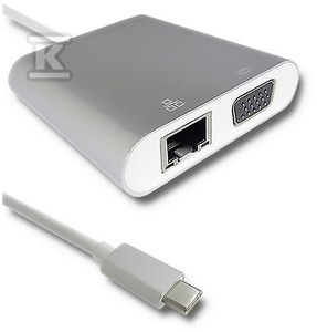 HUB 3.1 4W1/USB 3.0/VGA/RJ45/USB-C PD 92