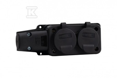 LISTWA GUMA GN.X2 230V IP54 SCHUKO CZAR.