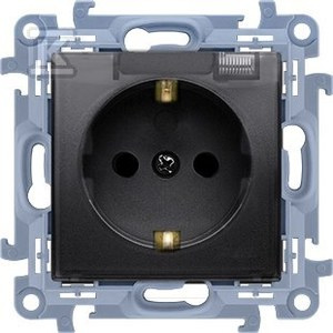 GN.IP44 Z/U SCHUKO TRAN.CZARNY SIMON10