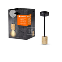 OPR.LED VINT PEND CYL WOOD
