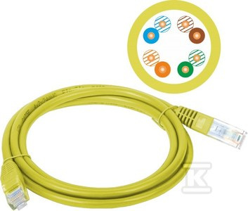 PATCH-CORD U/UTP KAT.5E PVC 0.5M ŻÓŁT