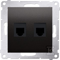 GN.TELEF.RJ12 2-KR.MOD.ANTRACYT SIMON54