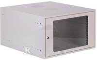 SZAFA 19" 6UX555X600,DRZ.Z SZYBĄ,SZARA