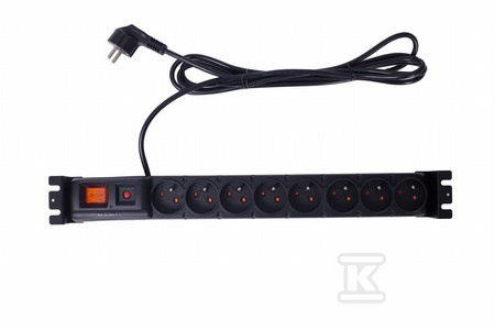 LISTWA ZASIL.19" 3M 8 GNIAZD - SZARA