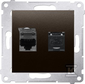 GN.KOMP.2XRJ45 KAT6 PRZES.BRĄZ SIMON54