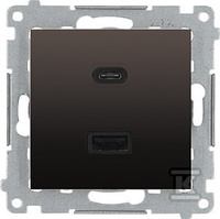 ŁADOWARKA 2XUSD C+A 30W BRĄZ SIMON54