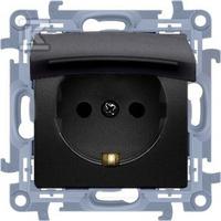 GN.IP44 Z/U SCHUKO PRZE.CZARNY SIMON10