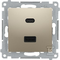 ŁADOWARKA 2XUSD C+A 30W ZŁOTY SIMON54