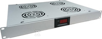 PANEL WENT. 19" 1U, 4X, TERMOSTAT, SZARY