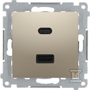 ŁADOWARKA 2XUSD C+A 30W ZŁOTY SIMON54