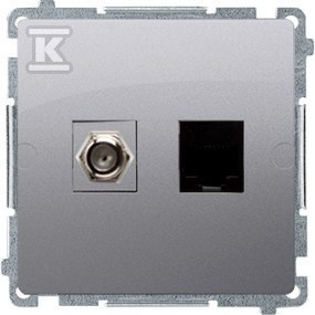 GN.ANTENOWE F+RJ45 K.6 SREBRNY BASIC