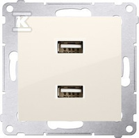 ŁADOWARKA 2XUSB 2.1A, 5V KREM SIMON54