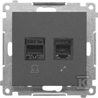 GN.KOMP.RJ45+TEL.RJ12 GRAFIT.MAT SIMON55