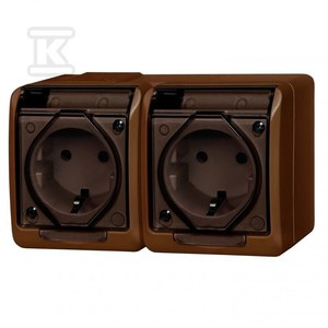 GN.2X2P+Z SCHUKO N/T IP44 BRĄZ HERMES