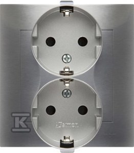 GN.SCHUKO 2-KR.SREBRNY MAT SIMON54