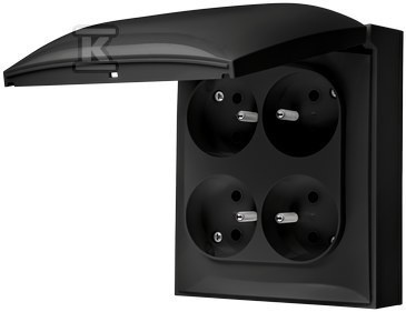 GN.4-KR.Z/U IP44 CZARNY MAT AQUACLICK