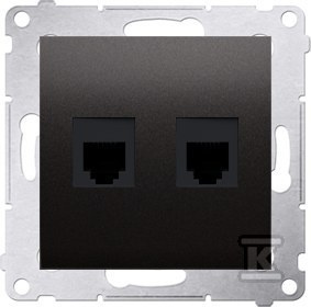 GN.TELEF.RJ12 2-KR.MOD.ANTRACYT SIMON54