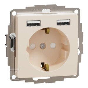 GN.SCHUKO+USB BEŻ SEDNA DES