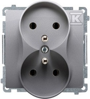 GNIAZDO WTYCZKOWE PODWÓJNE Z UZIEMIENIE