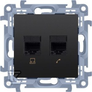 GN.RJ45 KAT6+TELEF.RJ11 CZARNY SIMON10